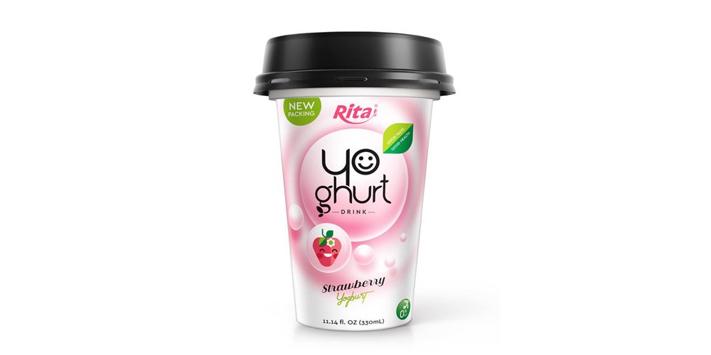 Rita Brand Yogurt Drink With Strawberry Flavor 330ml PP Cup